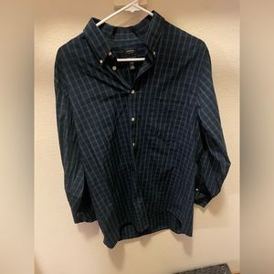 Arrow Green Plaid Collared Dress Shirt Size Large 16-16 1/2 34-35